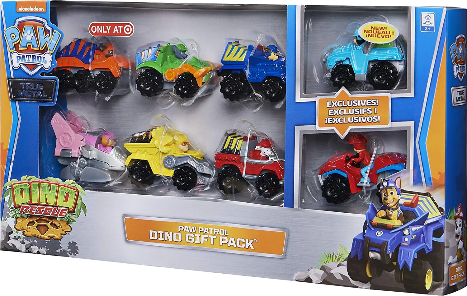100% Original PAW Patrol True Metal Dino Rescue Gift Pack of