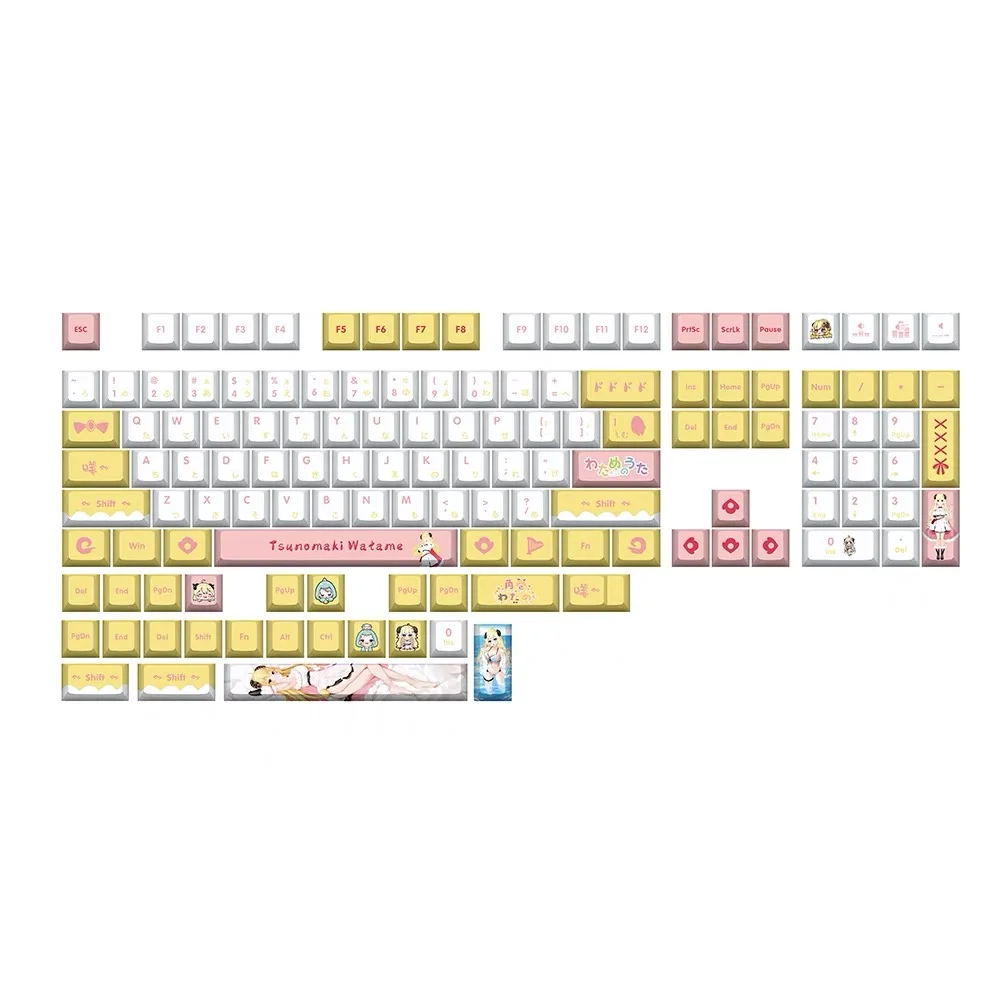 Tsunomaki Água Key Cap Vtuber Hololive Cover Sublimação Pbt Dye Cherry mx Interruptor do Eixo Cruz Teclado Mecânico - Imagem 3