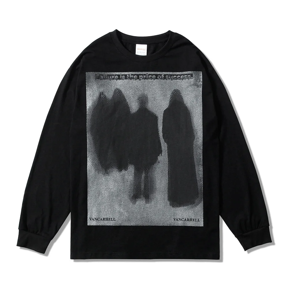 

Abstract Printed Long Sleeved T-shirt for Men Spring and Summer Cotton Tees VANCARHELL