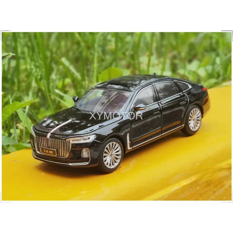 

1/32 For Red flag Hong Qi Sedan H9 Diecast Model Car Purple Sound Light Boys Toys Hobby Gifts Display Ornaments gold/Black