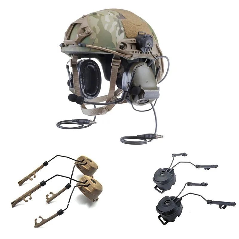 Pair C1 C2 C4 Headset Bracket Tactical helmet Fast Rail Mounts 360°adjust Headphone Holder Adapter Hunting Wargame Accessories