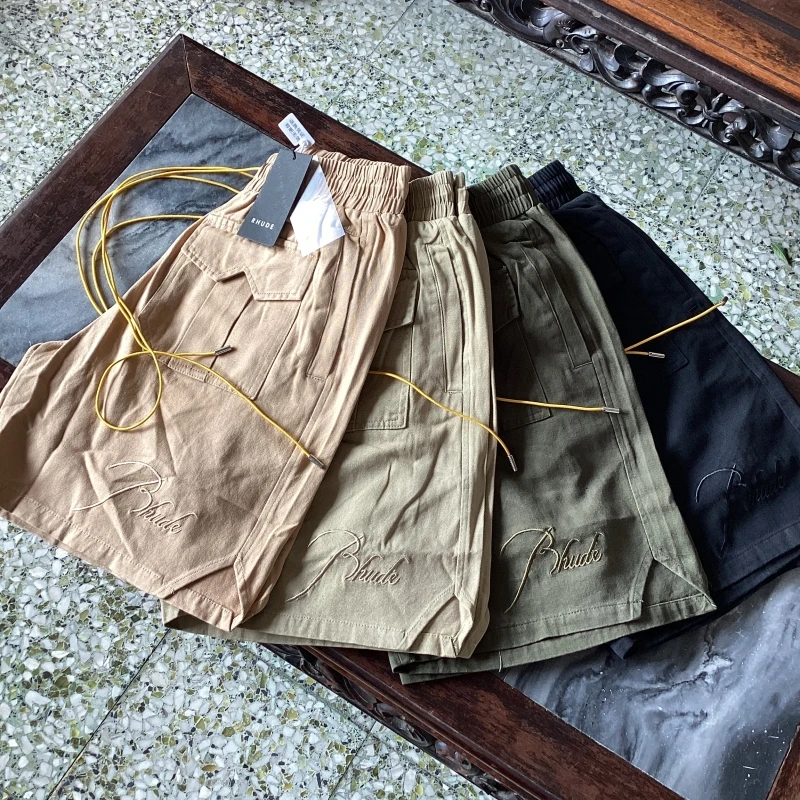 

2024ss New Cargo Embroidered Logo Shorts Men Women Jogger Drawstring Breeches