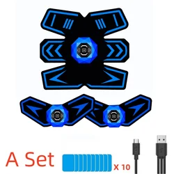 Advanced EMS Muscle Stimulator Abs Trainer with LCD Display and Voice Reminder (A with gel pad)