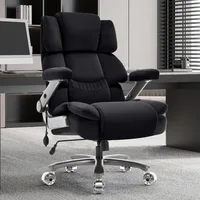 Big and Tall Office Chair 500lbs- Fabric High Back Executive Computer Chair with Adjustable Lumbar Support 3D Flip Arms Plus 2