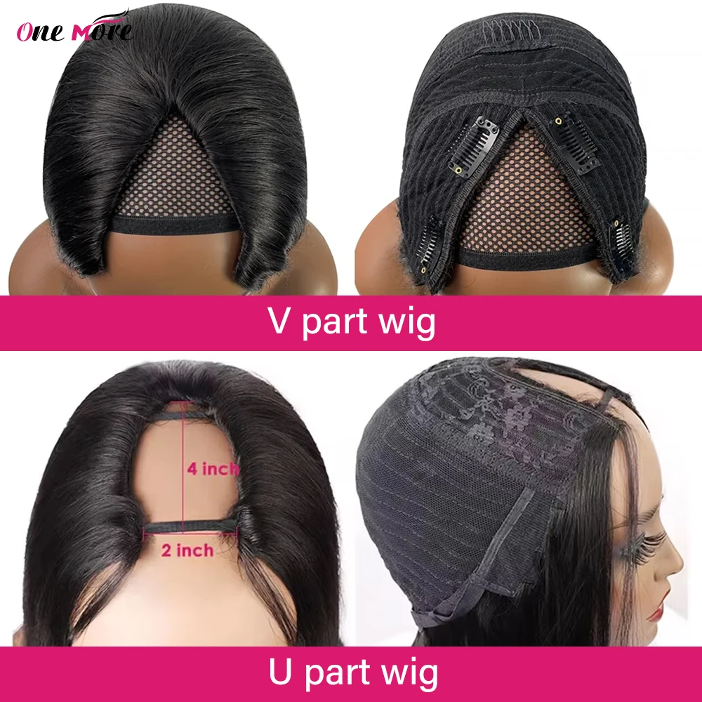 2x4 U Part Brazilian Body Wave Wig Human Hair V Shaped Full Machine Made 250 Density V Part Human Hair Wigs for Women Human Hair Wig