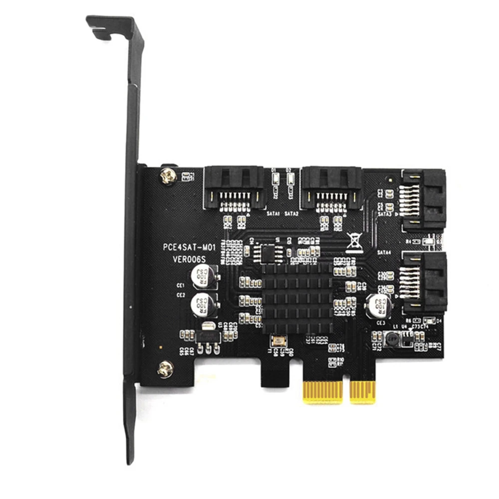 PCI-E to Sata3.0 컨트롤러 확장 카드, 4 포트, 6G 라이저 카드 확장, IPFS 하드 드라이브, 88SE9215 마이닝 카드