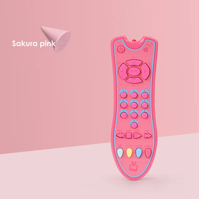TV Remote Control Toy Musical Play toys with Light and Sound Three Language Modes: English Spanish French Baby Education Toys 5