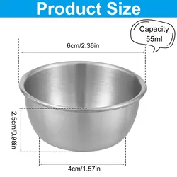 Set of 12 Stainless Steel Mini Sauce Dipping Bowls - Reusable Round Seasoning Cups (12Pcs 6cm 55ml)
