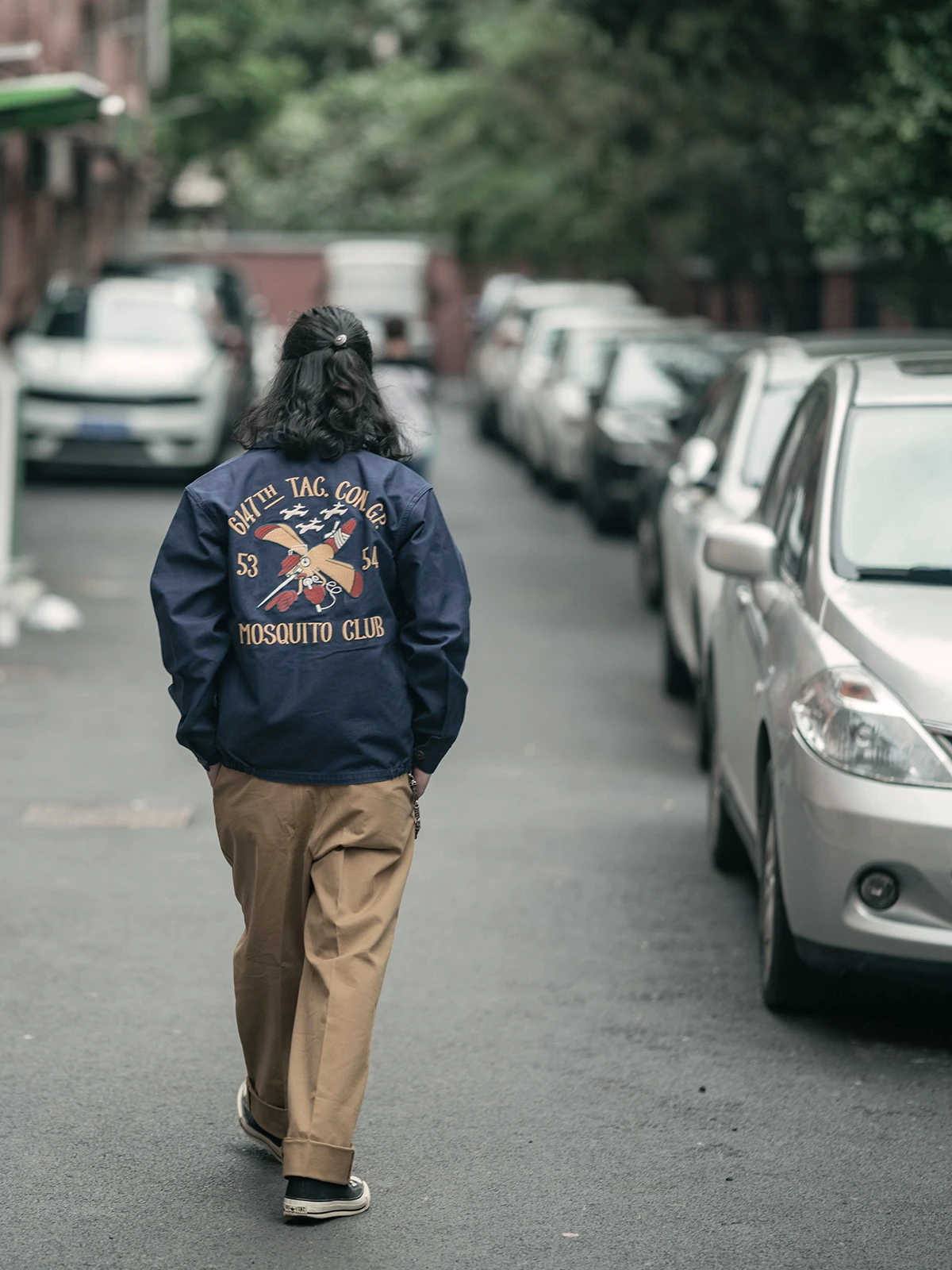 Non Stock Korean War Mosquitoes Tour Jacket Retro Men's Embroidery