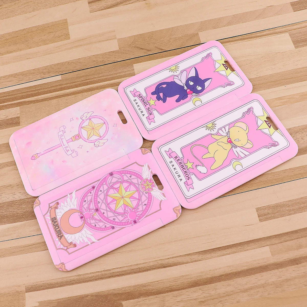 Pink Anime Girls Lanyard and Keychain Set