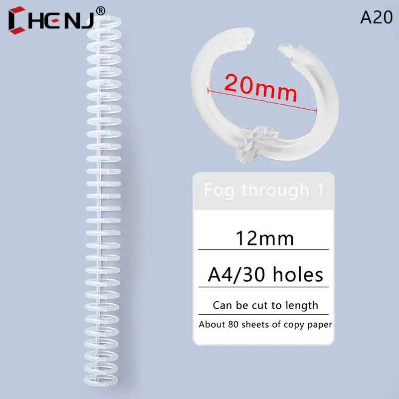 30 Holes Plastic Binder Strip Loose-leaf Binding Ring Spring Spiral Rings for A4 Paper Notebook Stationery Office Supplies