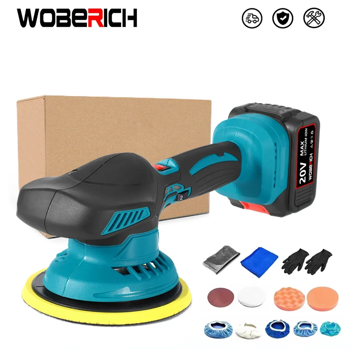 Cordless Car Polisher 6 Gear Speed Adjustable Electric Auto Polishing Machine Home Cleaning Waxing Sanding Machine For Makita home wireless mop electric cleaning machine wipe the floor tile glass roof waxing god automatic cleaning machine