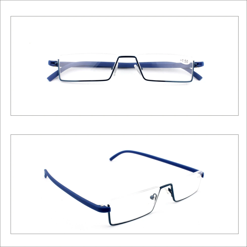 Ienjoy tr90 Lesebrille Anti-Blaulicht Lesebrille Männer Halb rahmen verschreibung pflicht ige Brille männliche Brille mit Etui 2019-2020 – Detail 5