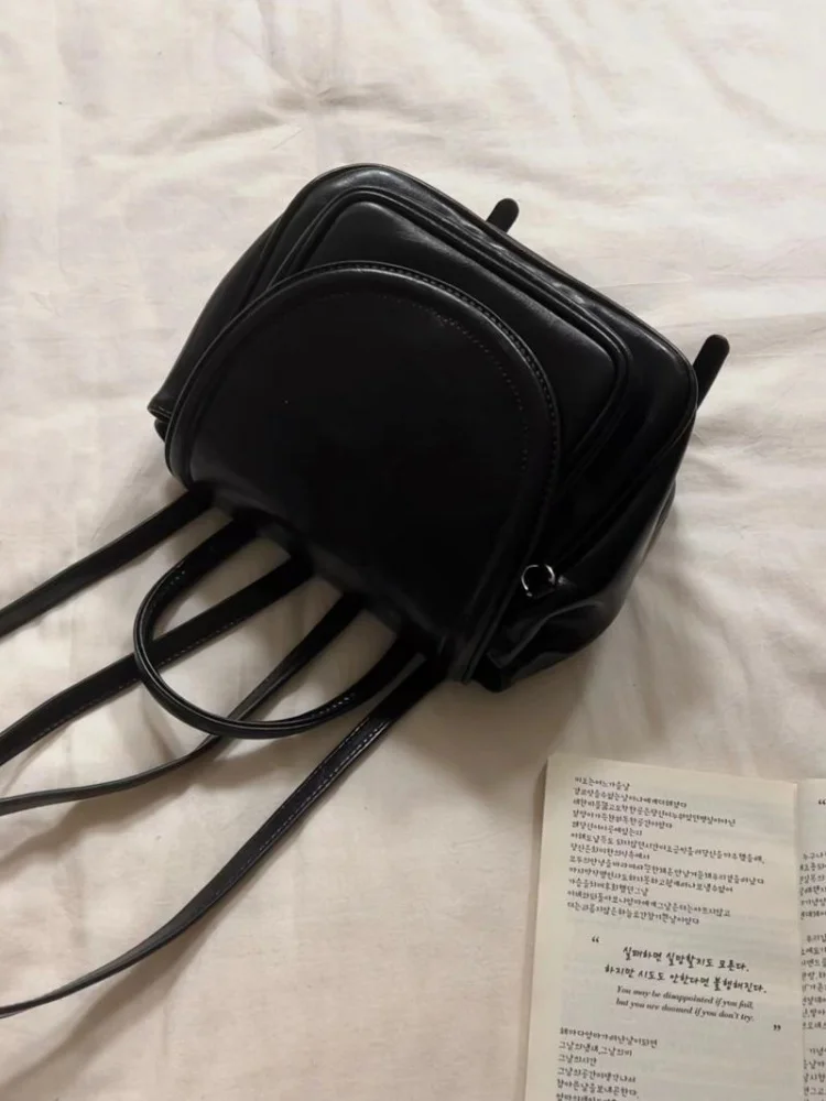 Preppy Style Pu Leather Heart Lace Backpack Women Fashion Cute Student Backpacks Versatile Casual Bags Travel