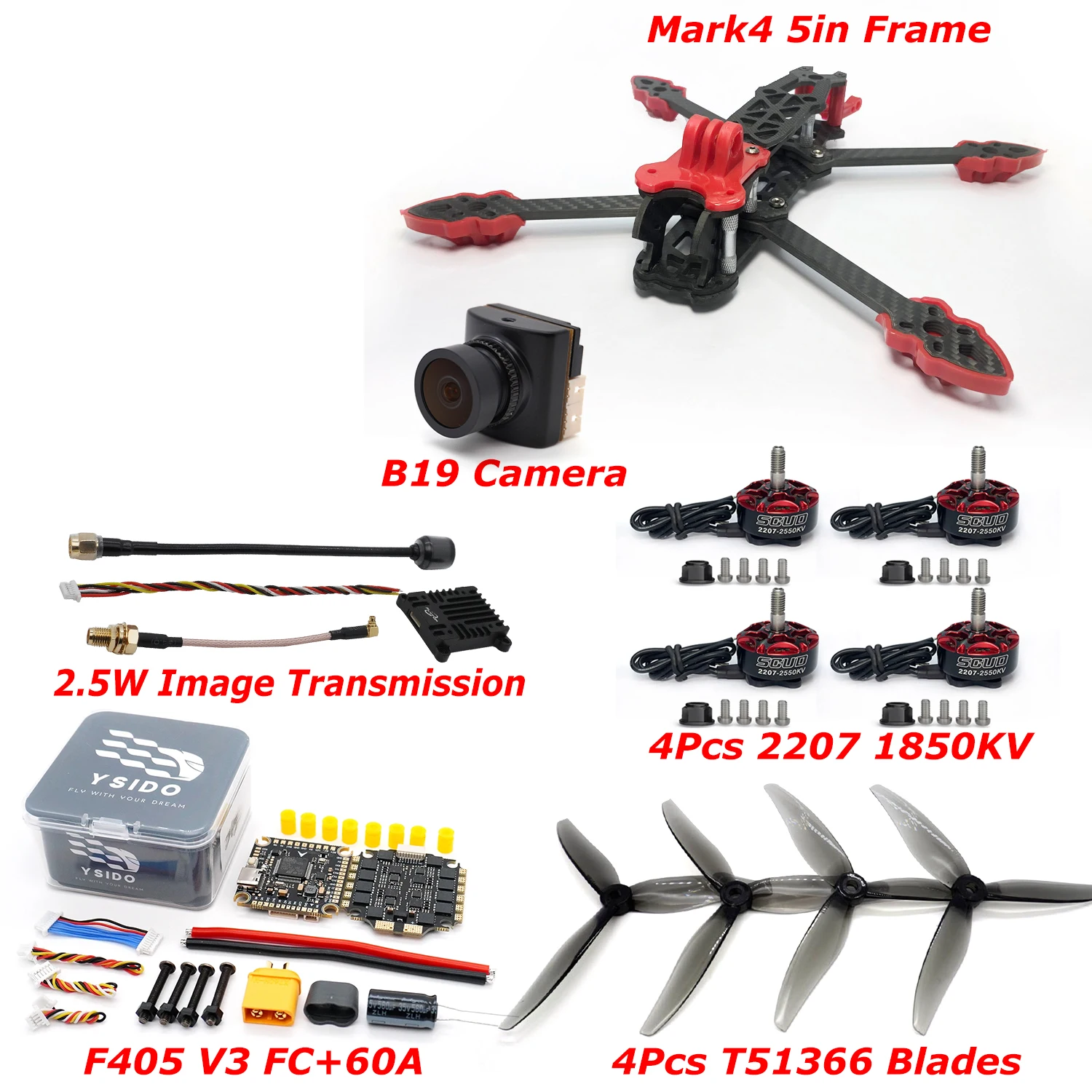 Drone FPV X5F-6S 6S 5G WiFi GPS Course Quadricoptère RC
