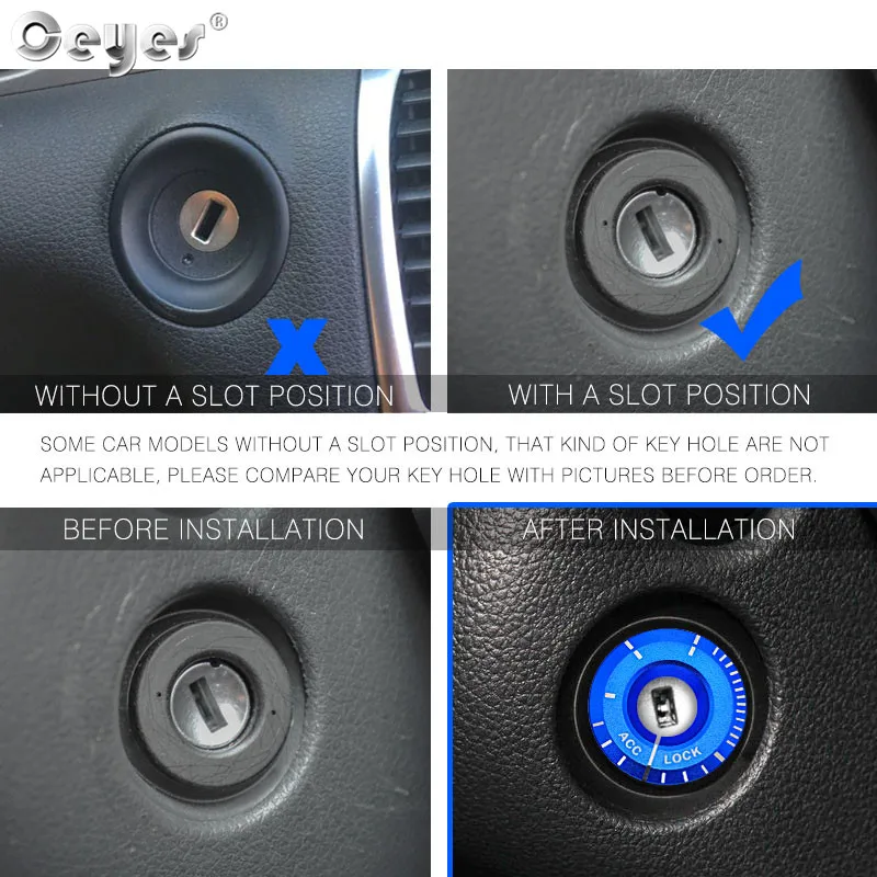 Car Key Ringhole Decorative Sticker Engine Start Ignition Cover Accessories for Volkswagen Golf VW Polo Passat Seat Audi