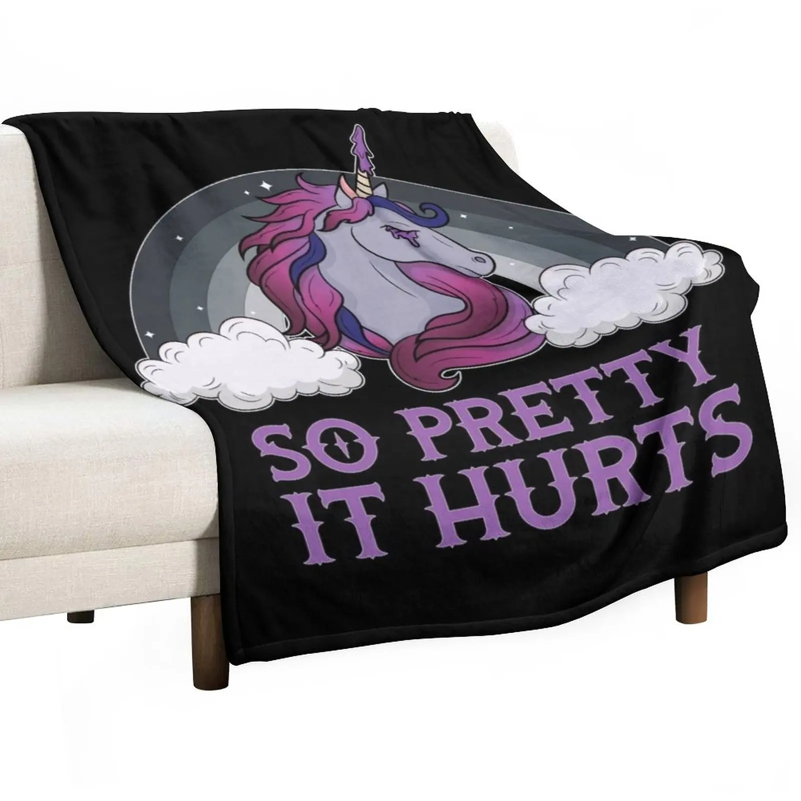 

New So Pretty It Hurts Gothic Unicorn Throw Blanket For Sofa Thin Blanket Sofa