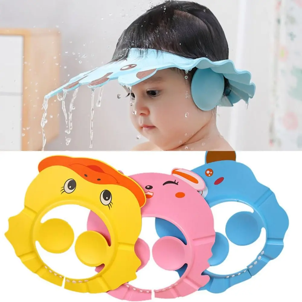 

For Infants Adjustable Protect Eye Silicone Shampoo Bath Cap Visor Cap Baby Shower Cap Hair Wash Hat