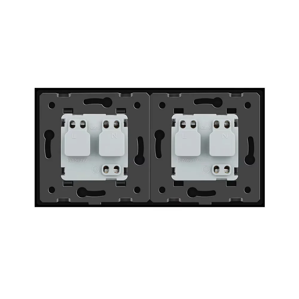 Black Crystal Glass Wall Power Socket Outlet