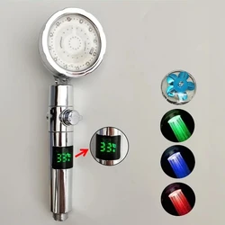 Enhanced LED Temperature Display Shower Head with Colorful High-Pressure Spray (Temp control S)