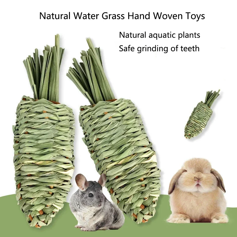 Hand Wove Straw Rope Pet Chew Toys For Hamster Rabbit