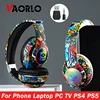 40843-5eea29.jpg Casque sans fil Bluetooth 5.1 DJ Gamer avec micro, lumière LED RVB, prise en charge de la carte TF