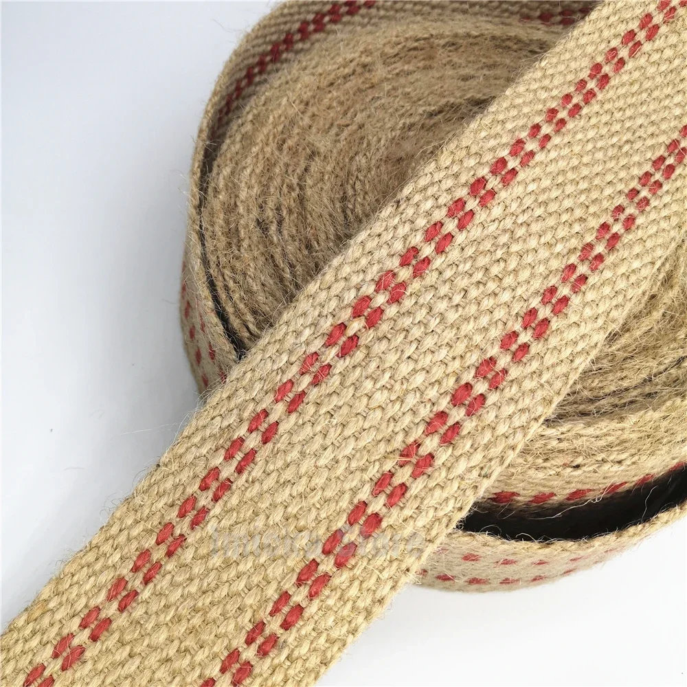 2" Wide 9 Meters Upholstery Chair Webbing Traditional Jute Woven Craft Sewing Tapes Sofa Straps