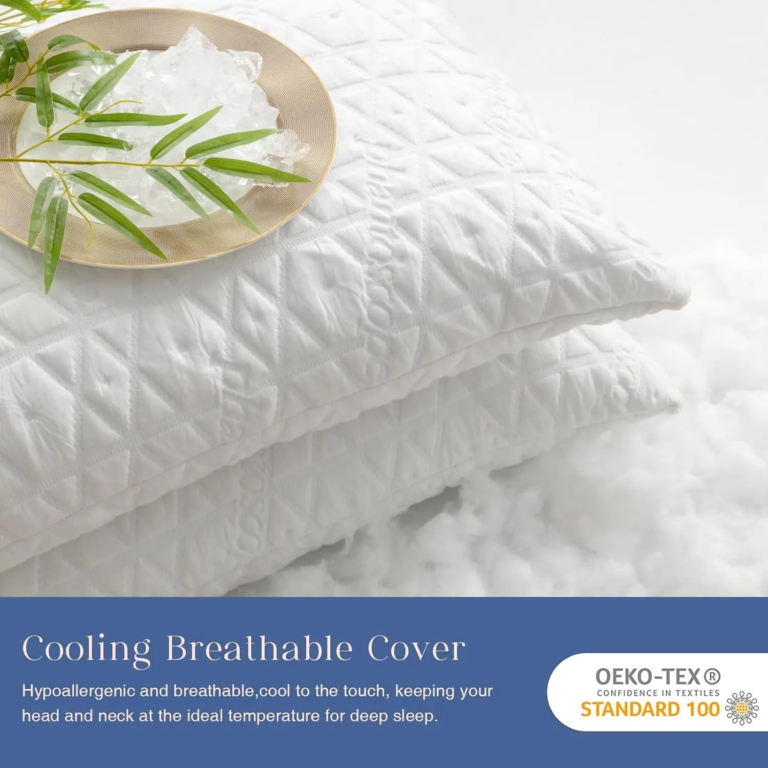 Adjustable Cooling Memory Foam Pillows 2 Pack