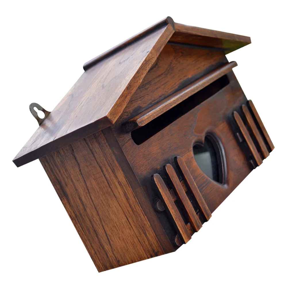 Wall Mounted Mailbox 1PC Wooden Mailbox Post Box Rainproof Suggestion Box Creative Letter for Home Company