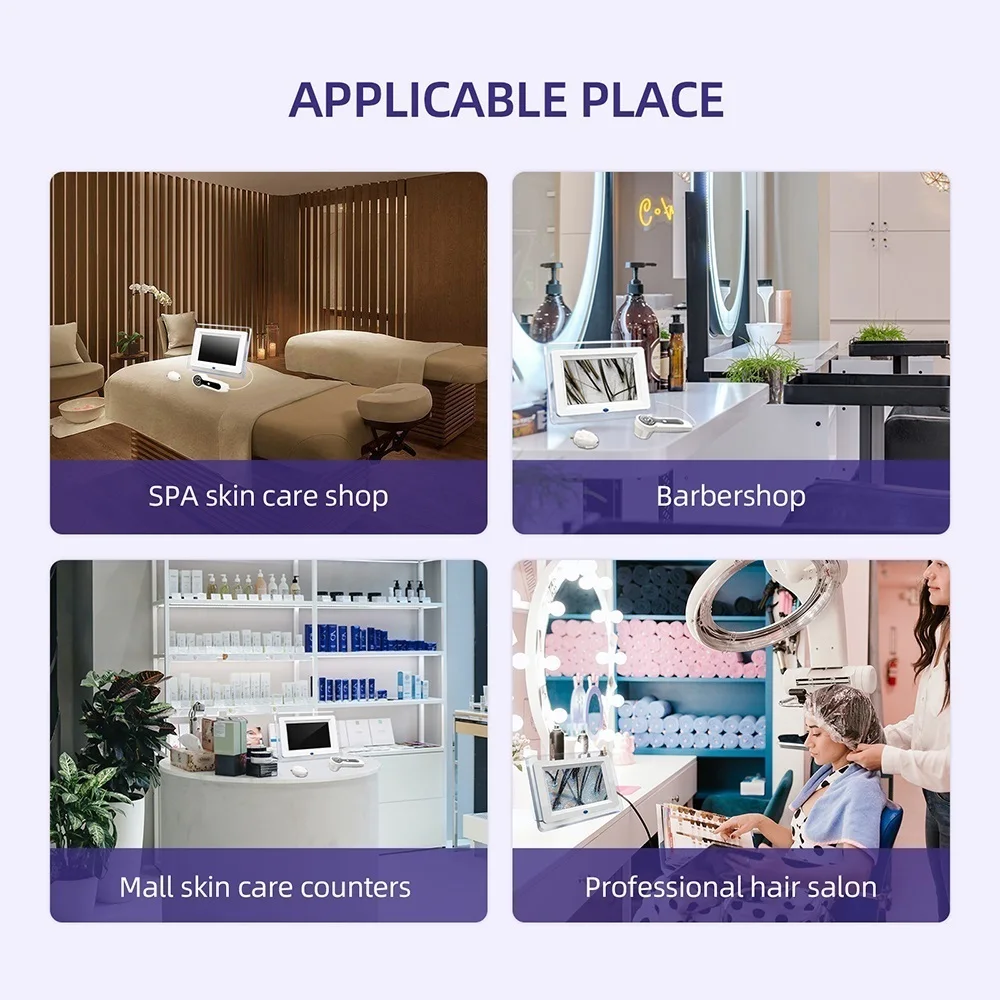 7 Inch LCD Scalp Detector Digital Hair Skin Analyzer Microscope for Hair Follicle Testing and Skin Analysis Magnifier 50/200X