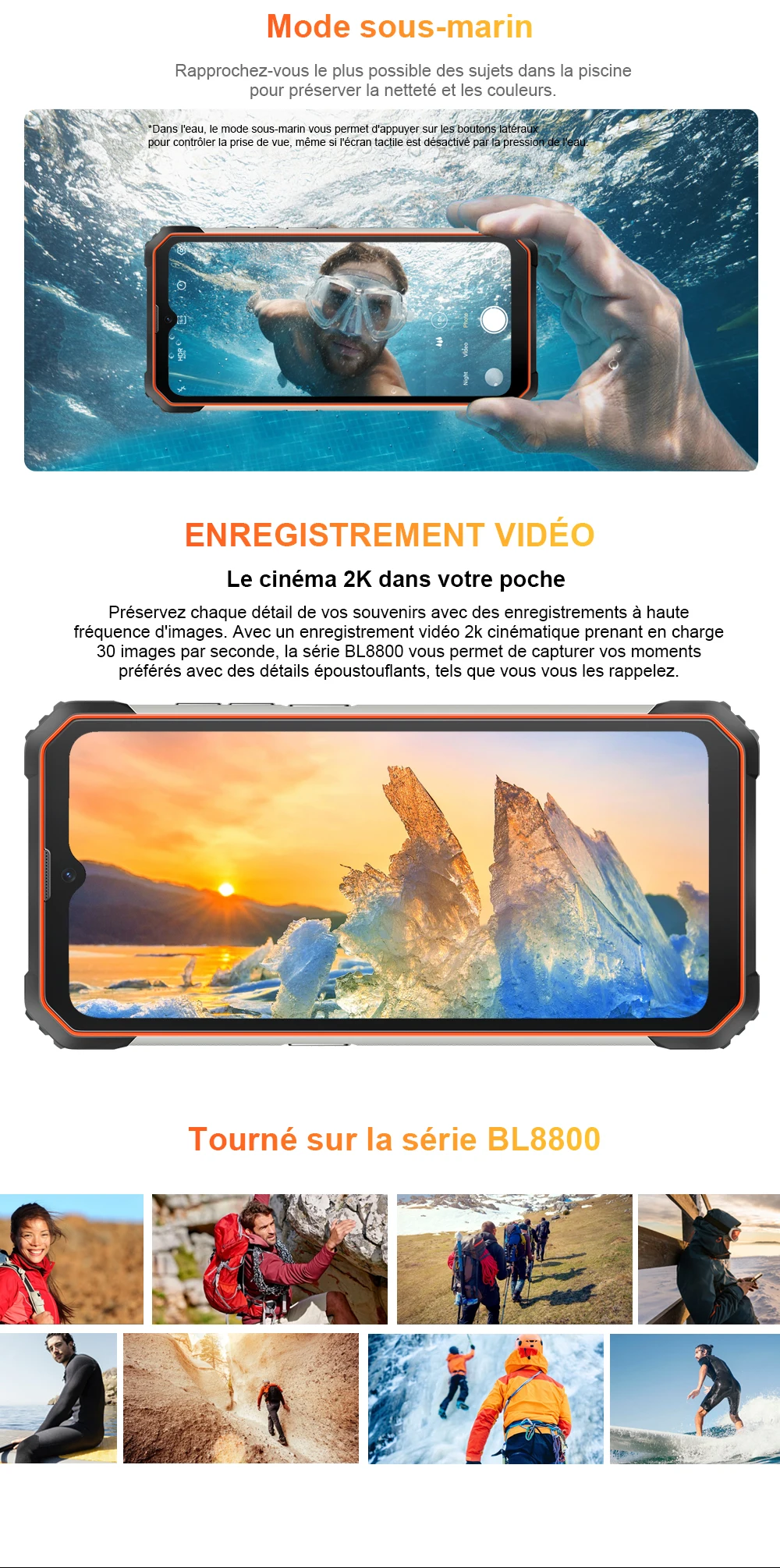 Blackview BL8800 Night Vision & BL8800 Pro 5G Téléphone robuste Caméra d'imagerie thermique FLIR® Smartphone 6,58" 8 Go + 128 Go Téléphone portable