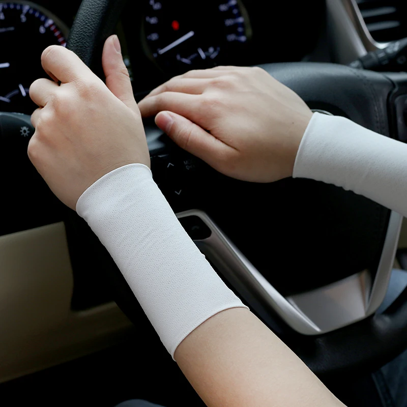 Ice silk sports fitness wrist brace men's thin wrist guard elastic short women's scar tattoo cuff fake sleeve play basketball