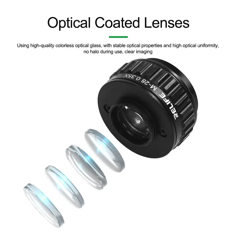 RELIFE M-28 CTV Converter 0.35X 0.5X Lens Adapter C Mount Trinocular Microscope Camera - Image 2
