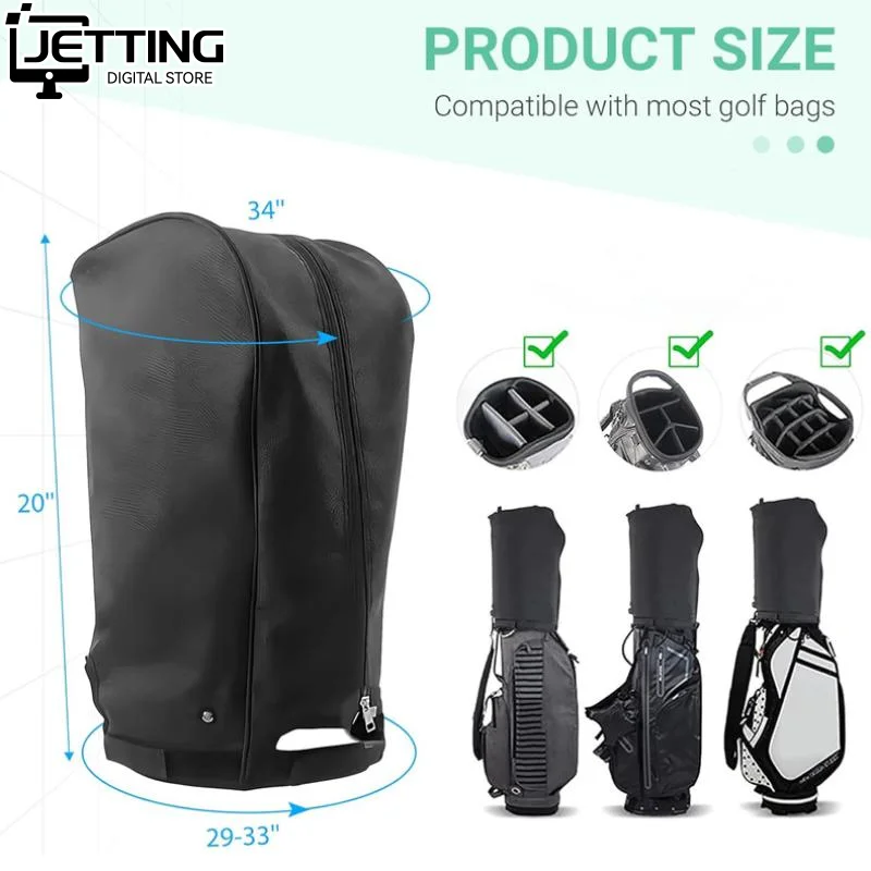Golf Bag Rain Cover Dustproof Rain Hood Club Protector Portable Golf Bag Rain Cover For Golf Bag And Carry Cart Stand Bag