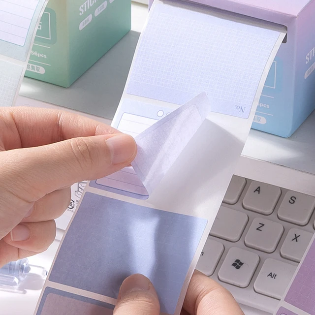 256 Pcs/Box Pull-out Sticky Notes Full Adhesive Tearable Notes Stickers 8 Style Optional Home Office School Student Note paper 4