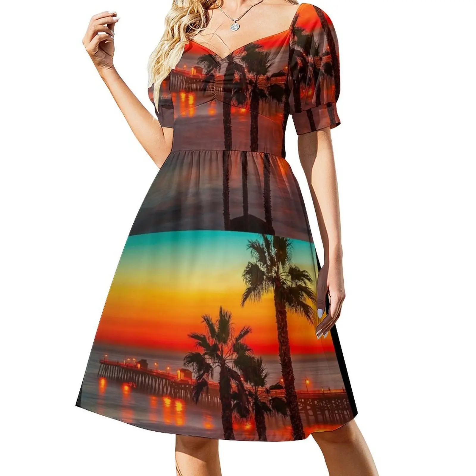 thumbnail image 1 of Vestido de manga corta de California, vestidos de ceremonia, vestidos de mujer para ocasiones especiales., 1 of 7