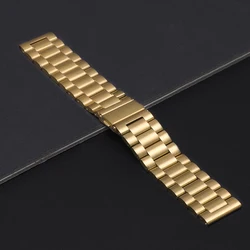Premium Stainless Steel Metal Watch Strap - Versatile 22mm/20mm/18mm Sizes for 22mm (Gold)
