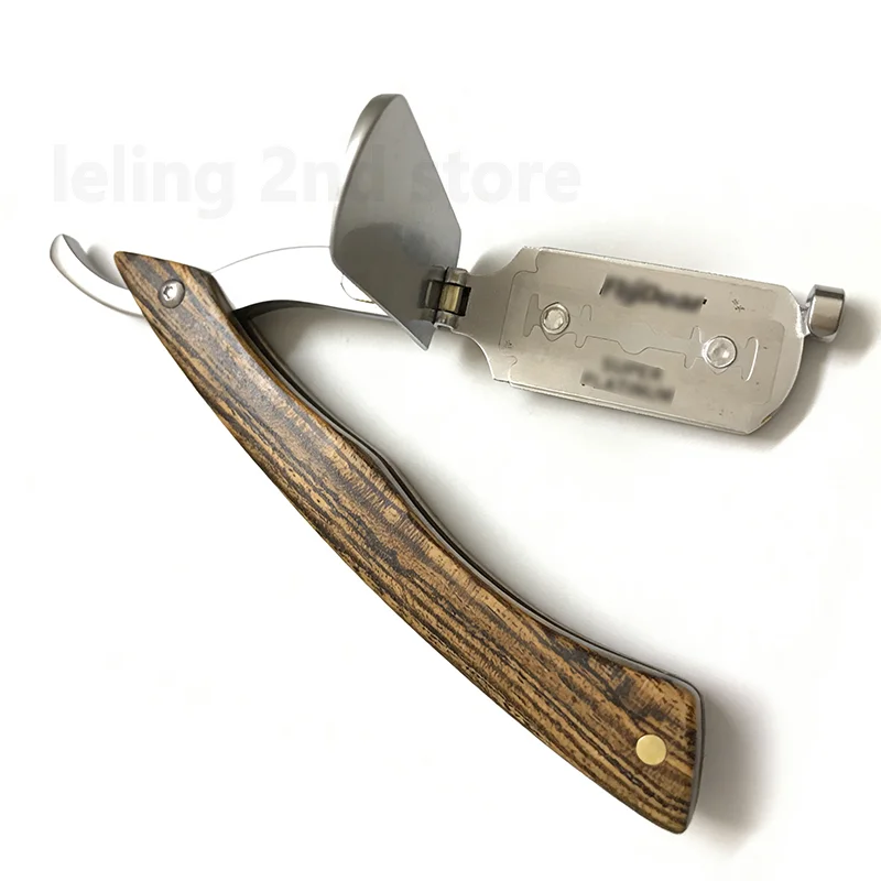 Barbier-Rasiermesser für Männer mit Naturholzgriff, Passend für Doppelklingen, Professionelle und Gründliche Rasur mit Klingen – Detail 7