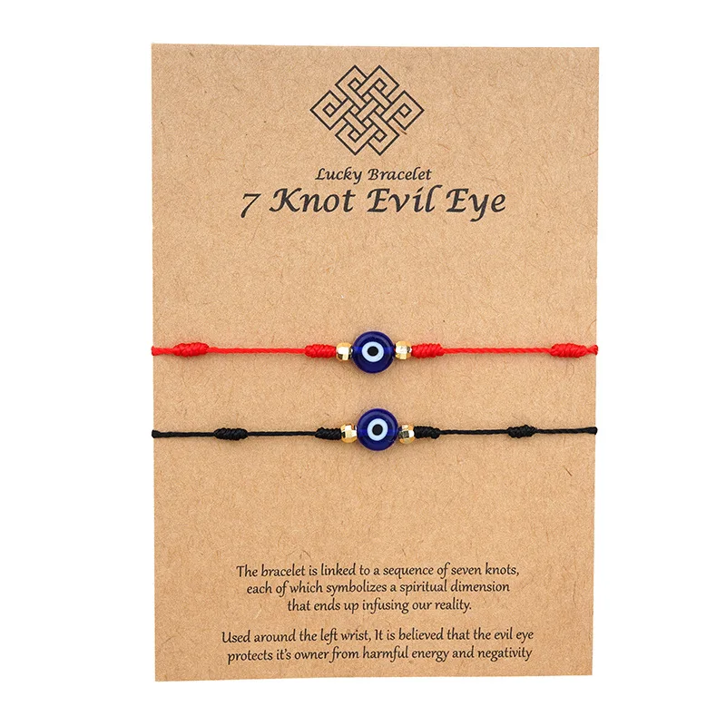 

Evil Eye 7 Knot Lucky Bracelets Adjustable Red String Amulet for Women Men Little Boys & Girls
