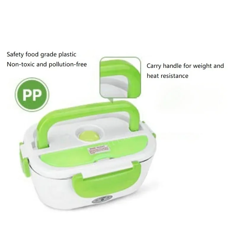 12V/24V Electric Lunch Box Car Plug Stainless SteelFood Container Food Warmer For 4 Buckles Dinnerware Sets