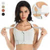 Women Sports Bras Tights Crop Top Yoga Vest Front Zipper Plus Size Adjustable Strap Shockproof Gym Fitness Athletic Brassiere