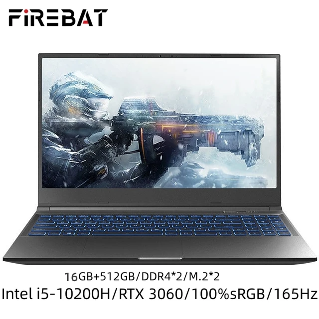 FIREBAT T5A 15.6 Inch Ryzen 5 5600H/i5-10200H RTX 3060 DDR4 M.2 32G RAM 512GB SSD 165Hz 2K Wifi6 BT5.1 Gaming Notebook Laptop 2