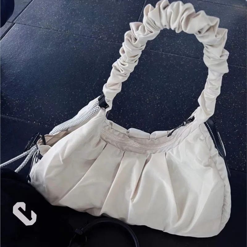 JIAERDI Beige Large Capacity Sle Tote Bag Women Lightweight Sporty Gym Bag Ladies Outdoor Short Trip Casual Shoulder Bags 2025