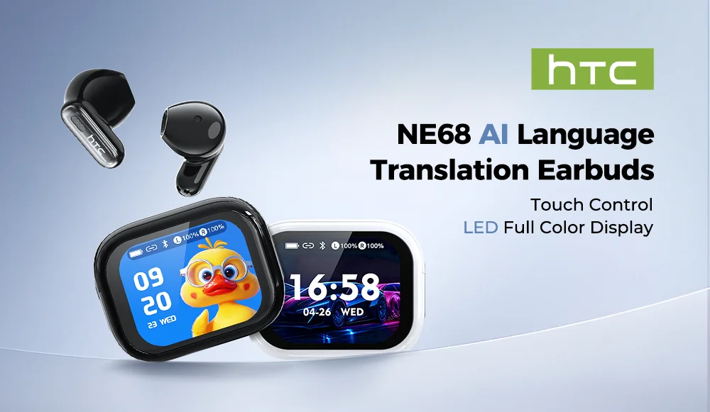 Htc Ne68 Wireless Bluetooth Earphones With Enc And Led Display_voghion.com