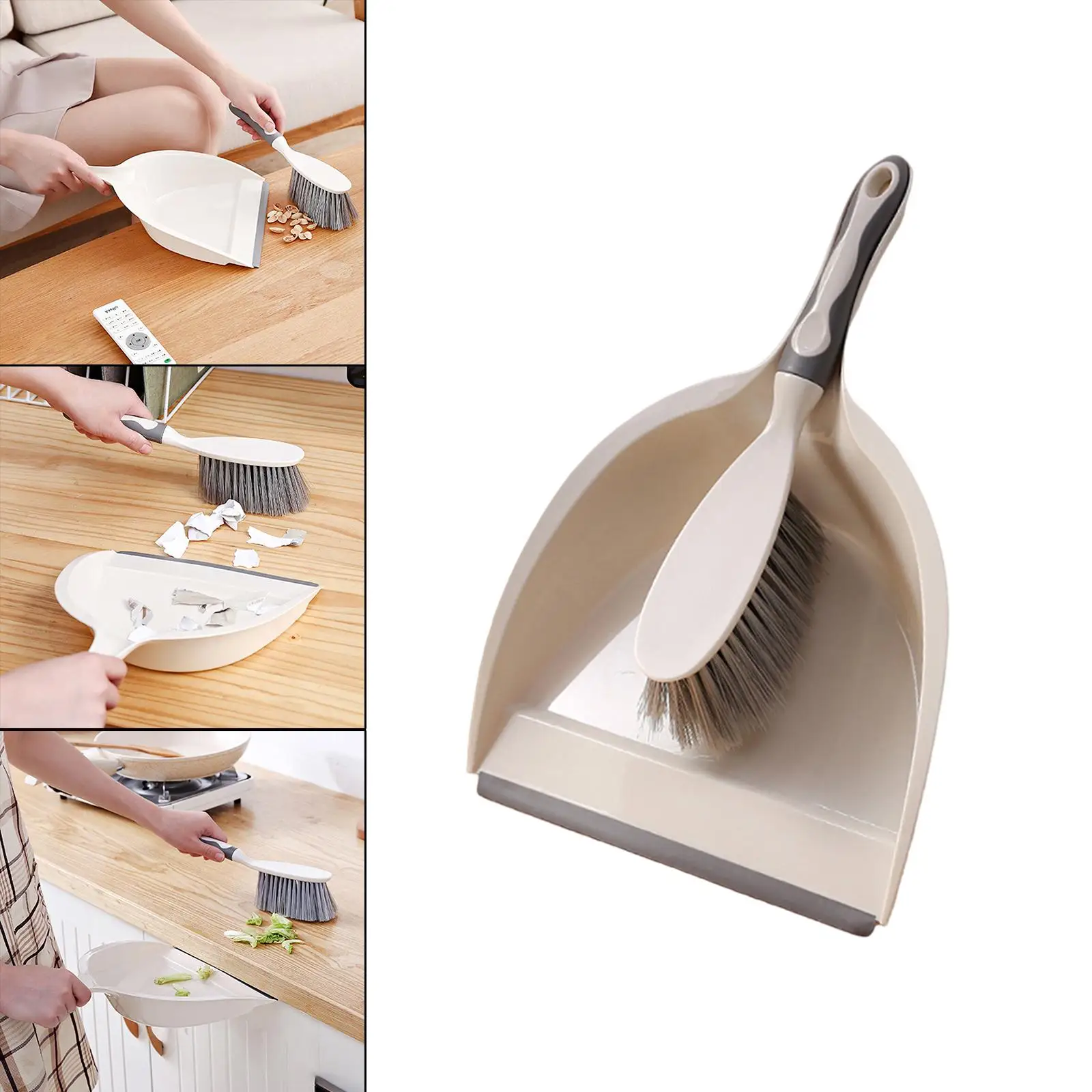 Small Broom and Dustpan Set Bristles Brush Whisk Broom Cleaning Tool Collect desktop broom set