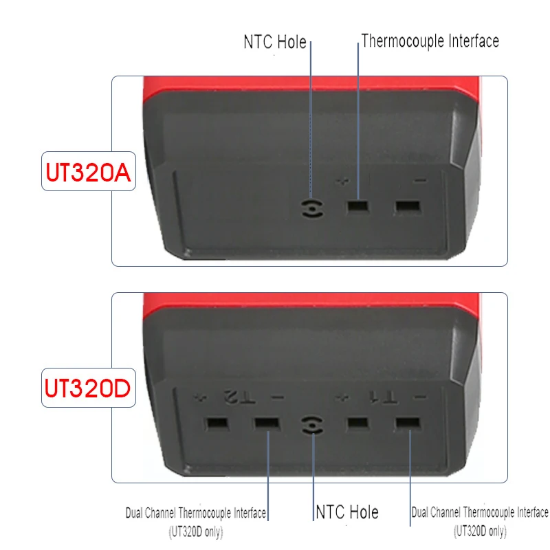 Фото UNI-T UT320D термометр, гигрометр, термокопипель, контактный тип, двухканальный K/J измеритель температуры, UT320A гигрометр, тестер №5