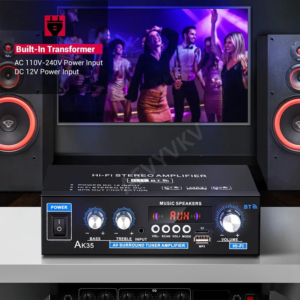 Bluetooth付きホームパワーアンプ,Hi-fiデジタルオーディオアンプ,低音
