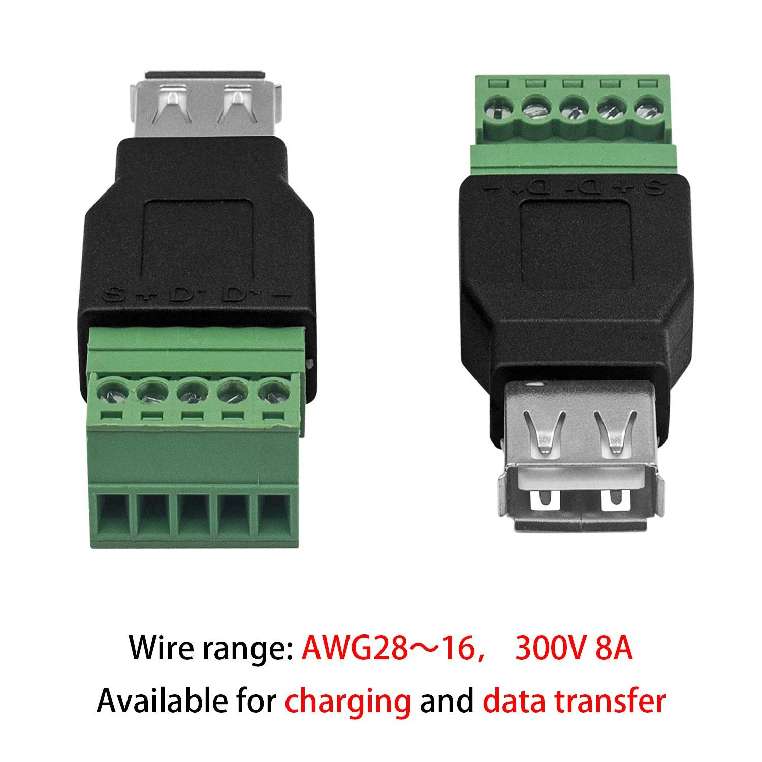 Lunpog USB Schraubanschluss Adapter - Typ A Zu 5-Pol Schraubklemmen Für Datenübertragung