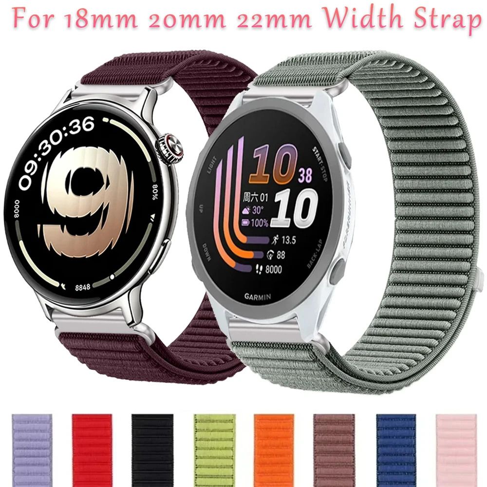 Braided Nylon Breathable Strap, Adjustable 18/20/22mm Band