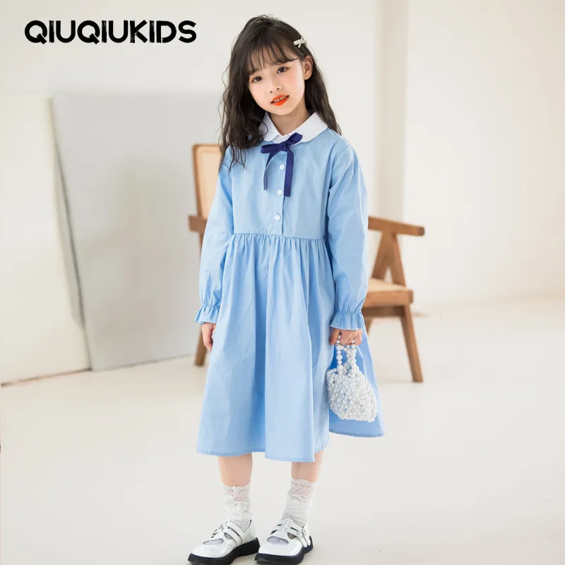 

Toddler Baby Girls Casual Long Sleeve Tunic Dress Bowknot Pageant Dresses For Teenager Girls 4-16 years